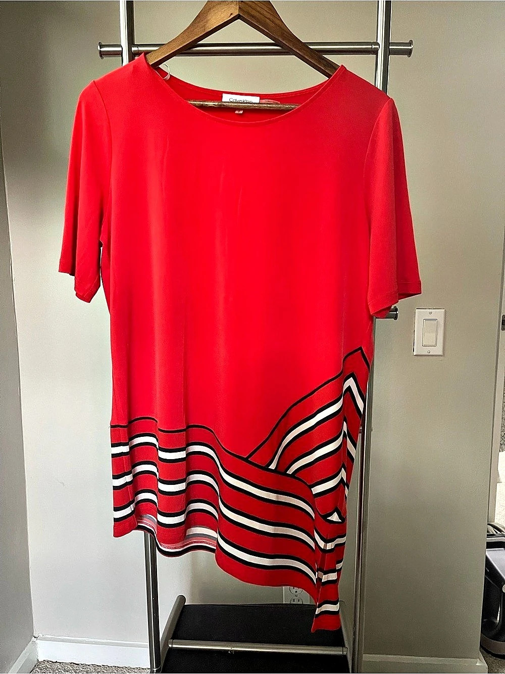 Calvin Klein Striped long blouse & Black Medium Like New